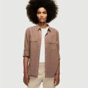 Aritzia Babaton Utility Shirt Womens size XL Khaki Lt. Brown